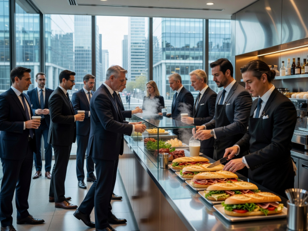 High speed sandwich counters and espresso bars in the City of London financial quarter